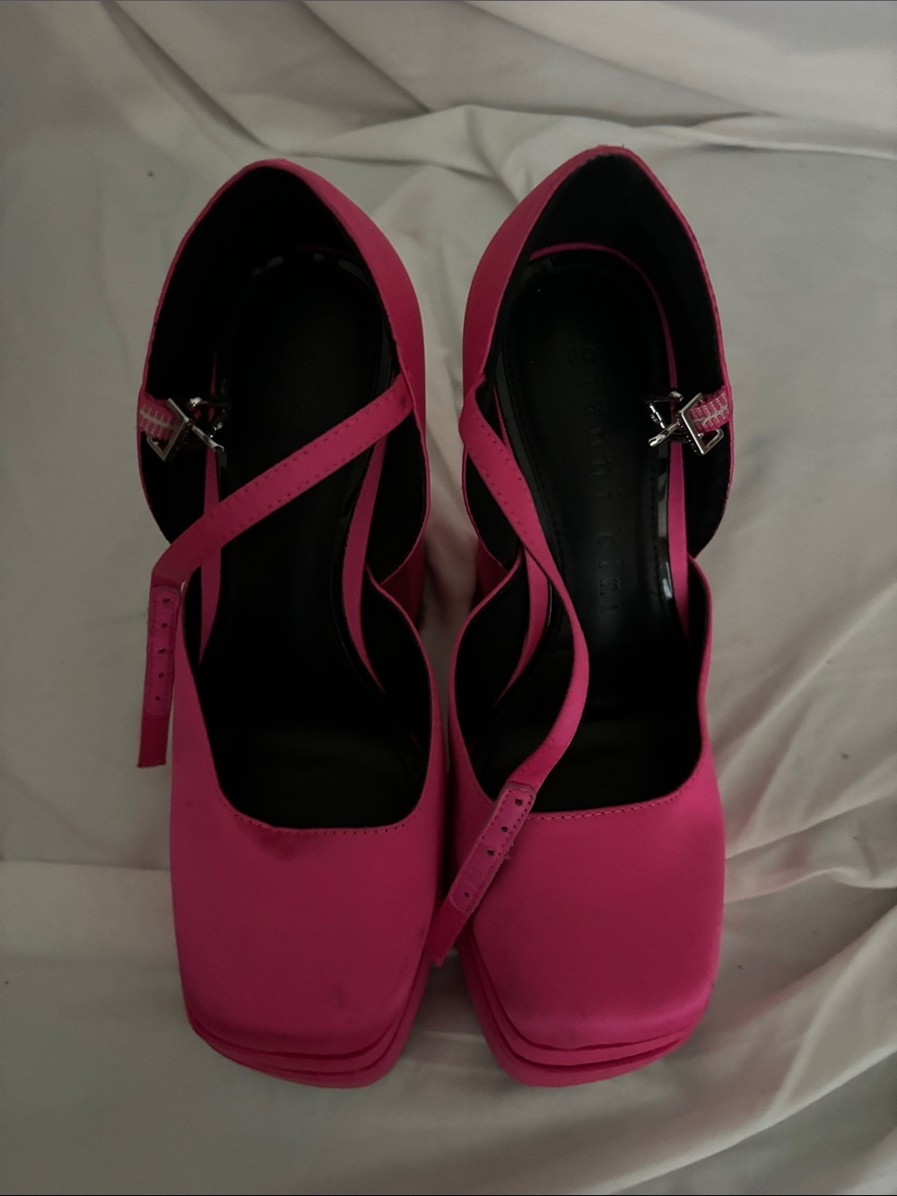 Gianni Bini Hot Pink Women's Wedge Mary Jane with Ankle Strap
